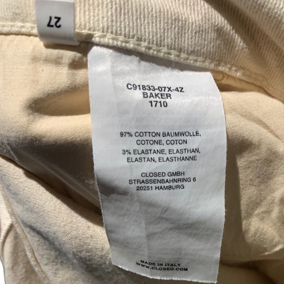CLOSED “Baker” Cream Denim Pants - Picture 9 of 11